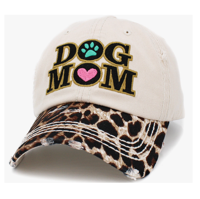 LA CASQUETTE "DOG MOM" ECRU/LEOPARD