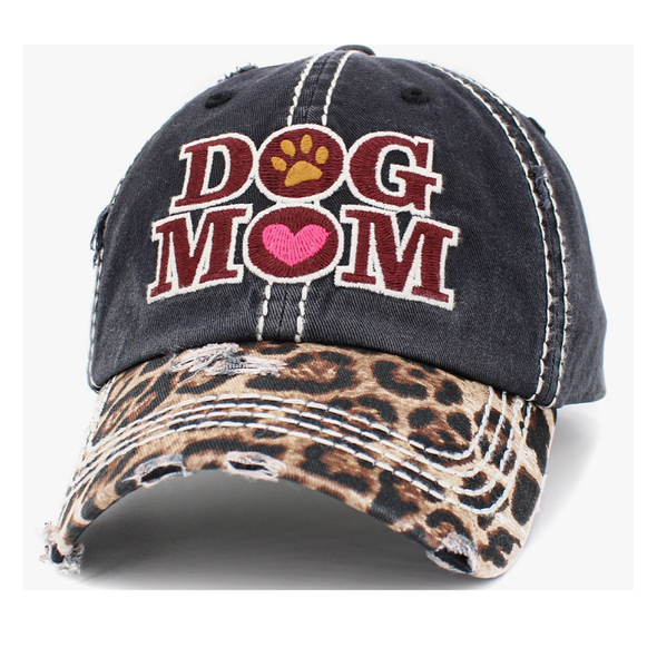 LA CASQUETTE "DOG MOM" BLACK/LEOPARD