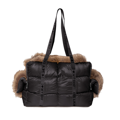 LE DUFFEL FAUSSE FOURRURE NOIR