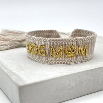 BRACELET "DOG MOM" ECRU