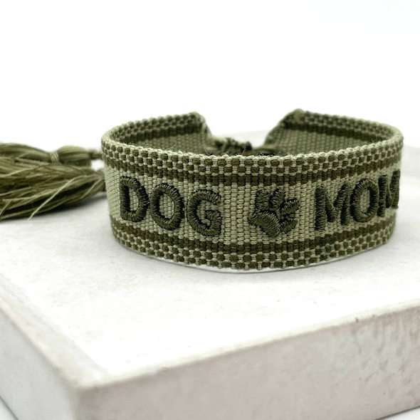 BRACELET "DOG MOM" KHAKI