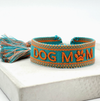 BRACELET "DOG MOM" BLEU /ORANGE