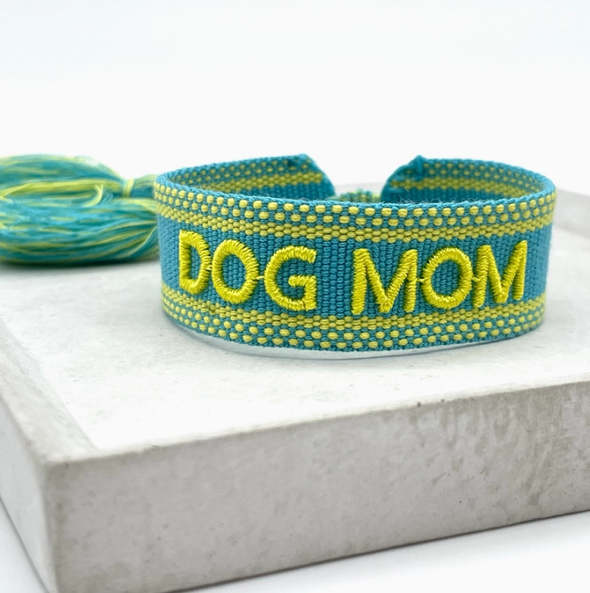 BRACELET "DOG MOM" TURQUOISE /JAUNE