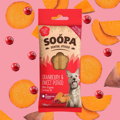 DENTAL STICKS CRANBERRIES + PATATE DOUCE<br>  Soopa
