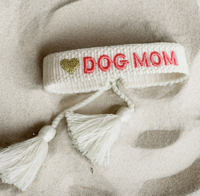 BRACELET "DOG MOM" BLANC