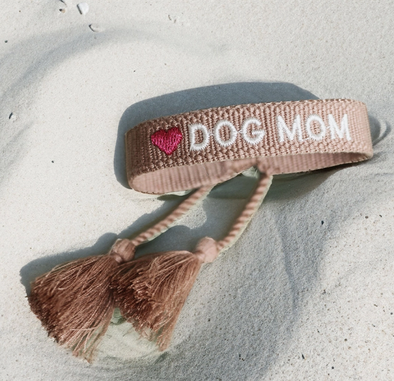 BRACELET "DOG MOM" TAUPE
