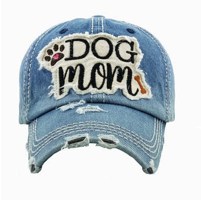 LA CASQUETTE "DOG MOM" BLUE JEAN