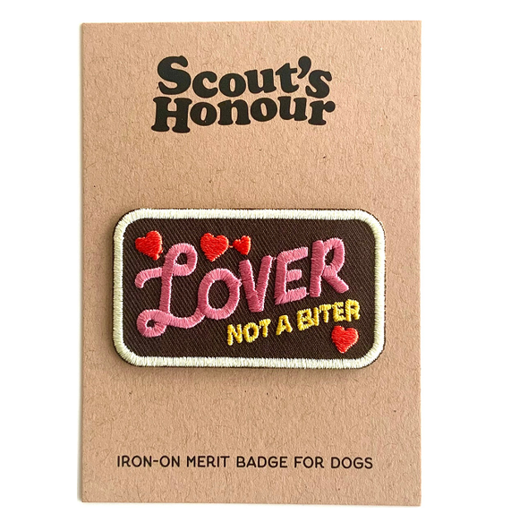 BADGE "LOVER NOT A BITER"