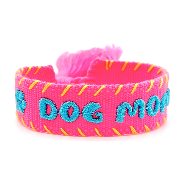 BRACELET "DOG MOM" PINK/BLEU