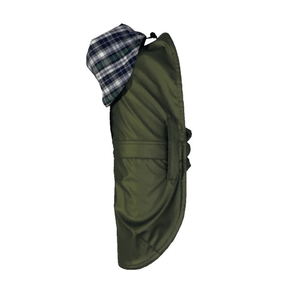 LE PONCHO VERT OLIVE + ECOSSAIS