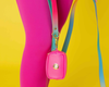 LE POOP BAG SIMILI CUIR HOT PINK