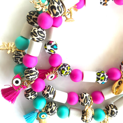 COLLIER EXOTIC <br> perles en céramique EM anti-tiques