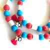 COLLIER IN THE NAVY <br> perles en céramique EM anti-tiques