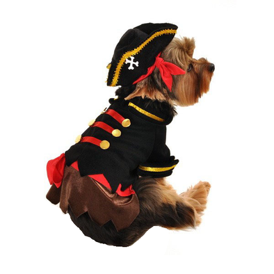 COSTUME CAPITAINE DES PIRATES <br> pour petits et moyens chiens! <br> uniquement vendu en boutique