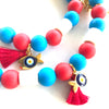 COLLIER IN THE NAVY <br> perles en céramique EM anti-tiques