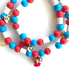 COLLIER IN THE NAVY <br> perles en céramique EM anti-tiques