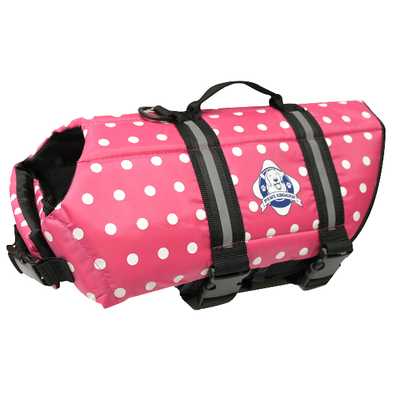 GILET DE SAUVETAGE A POIS <br> rose ou bleu
