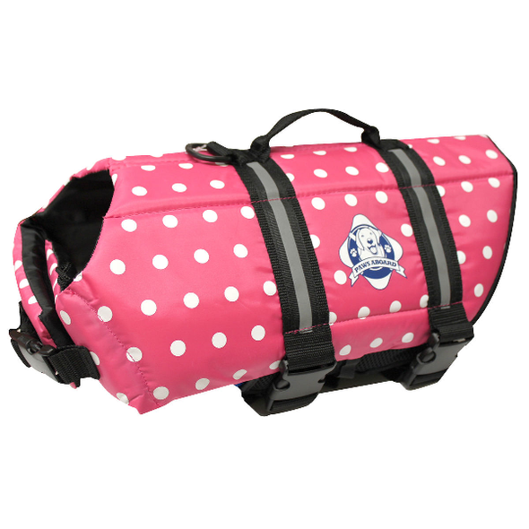 GILET DE SAUVETAGE A POIS <br> rose ou bleu