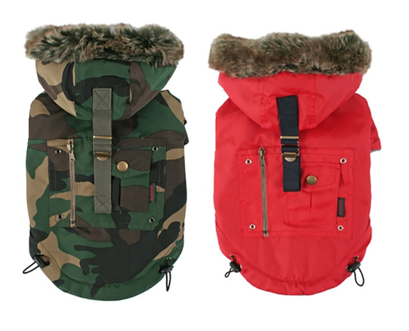 LE ZERMATT <br> capuche et polaire <br> CAMO ou NOIR ou ROUGE